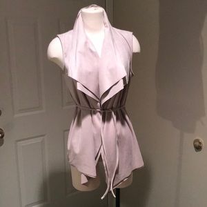 Katherine Barclay faux suede wrap tie top